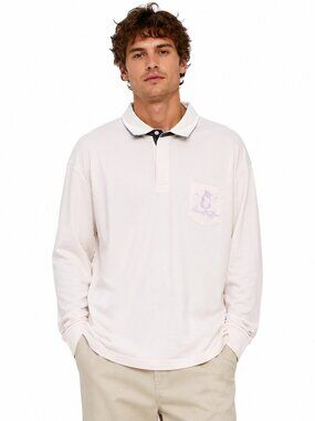 size XXLEden Park pink cotton long-sleeved rugby shirt